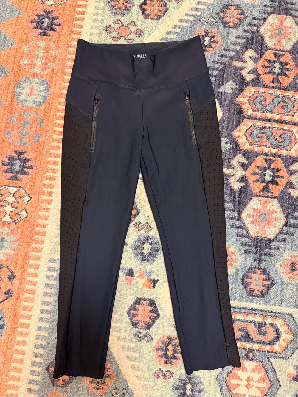 NWOT Athleta Navy and Black High-Rise legging Pants - XS petite